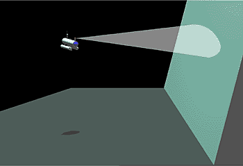音響ソナーにより遠距離からケーソンを認識して接近